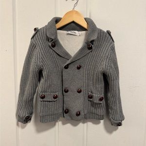 Baby Dior Boys Gray Knit Lined Cardigan 3T Vintage Designer